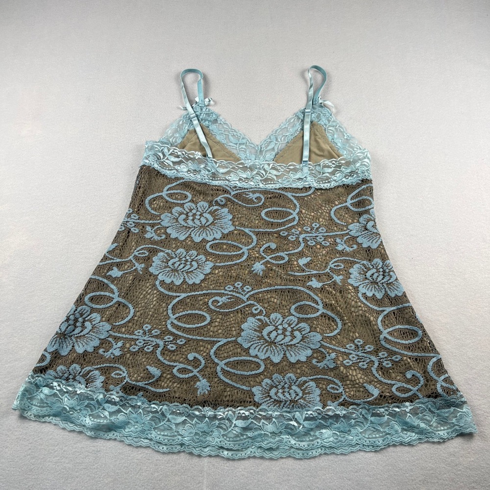 Y2K Babydoll Lace Camisole Floral Lined Boho Chic Coquette Soft Girl Lingerie - Picture 2 of 8